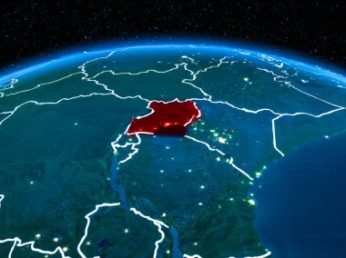Uganda gece uzaydan