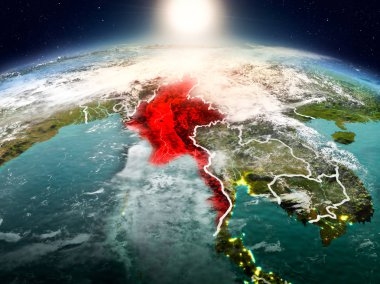 Sunrise yörüngeden Myanmar