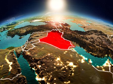 Yörüngeden gündoğumu Irak'ta