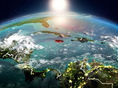 Yörüngeden gündoğumu Jamaika'da