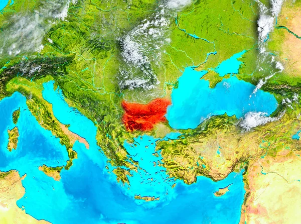 保加利亚在地球上的红 — 图库照片