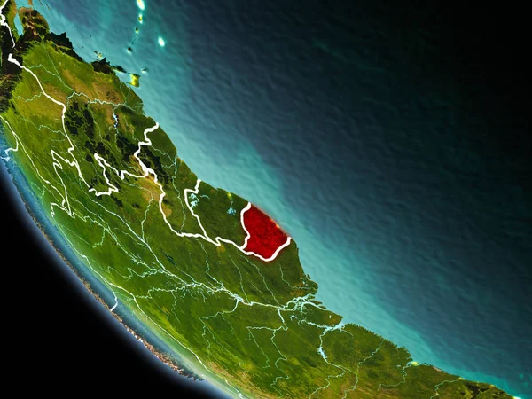 Guayana Francesa en la noche en la Tierra —  Fotos de Stock