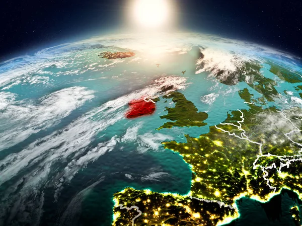 Irlanda all'alba dall'orbita — Foto Stock