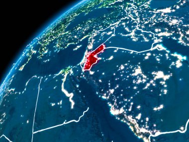 Ürdün Haritası geceleri