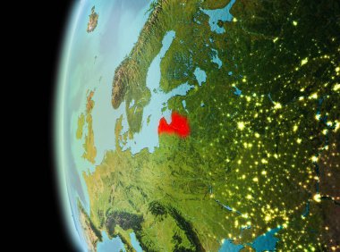 Letonya yeryüzünde görünümünü akşam