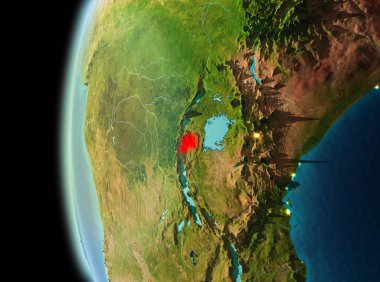 Ruanda yeryüzünde görünümünü akşam