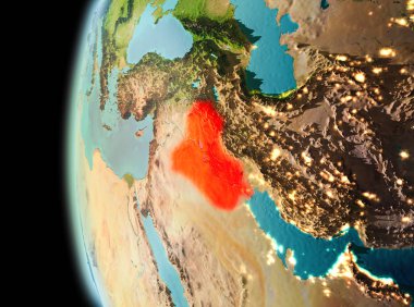 Irak dünya üzerindeki görünümünü akşam