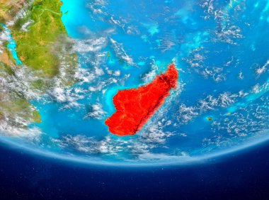 Madagaskar uzaydan Dünya üzerinde