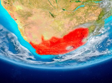 Güney Afrika Dünya uzaydan üzerinde