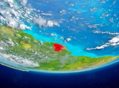 Fransız Guyanası uzaydan Dünya üzerinde