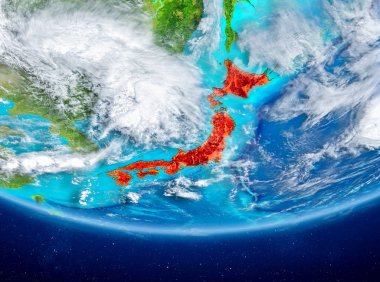 Uzaydan Dünya üzerinde Japonya