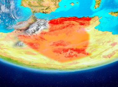 Cezayir uzaydan Dünya üzerinde