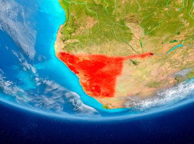 Namibya uzaydan Dünya üzerinde