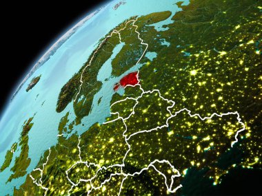 Estonya dünya üzerindeki görünümünü akşam