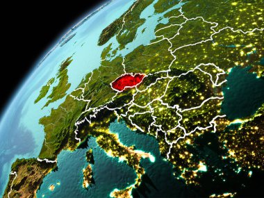 Akşam görünümü yeryüzünde Çek Cumhuriyeti