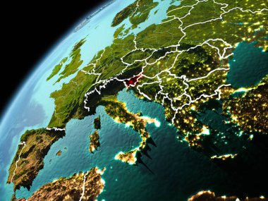 Slovenya yeryüzünde akşam görünümü