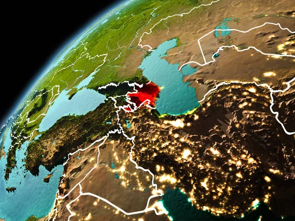 Vista nocturna de Azerbaiyán en la Tierra —  Fotos de Stock