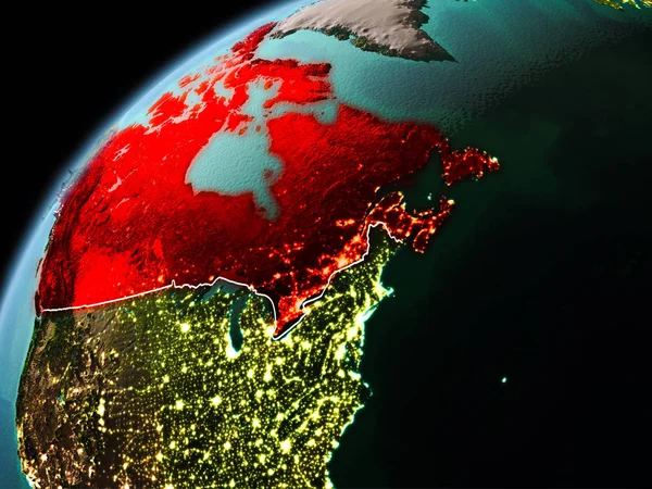 Wieczorem widok z Kanady na ziemi — Zdjęcie stockowe
