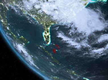 Bahamalar yeryüzünde gece görünümü