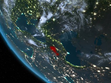 Ermenistan'ın dünya üzerindeki gece görünümü