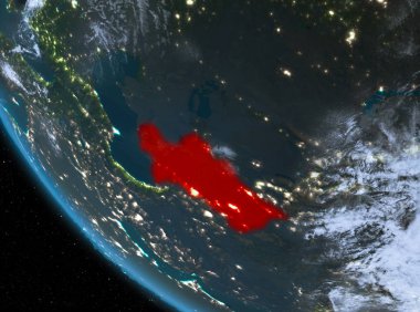 Türkmenistan yeryüzünde gece görünümü