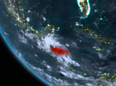 Honduras dünyanın gece görünümü