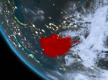 Yeryüzünde Afganistan'ın gece görünümü