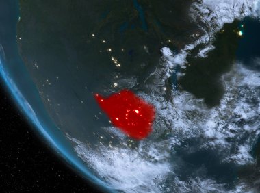 Zimbabve yeryüzünde gece görünümü