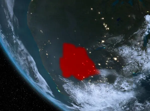 Botsvana yeryüzünde gece görünümü