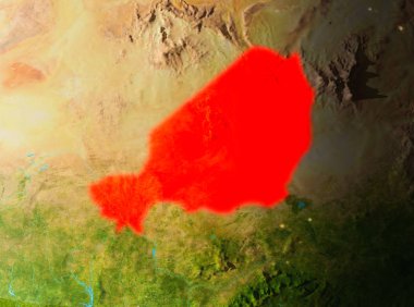 Yörünge görünümü Nijer