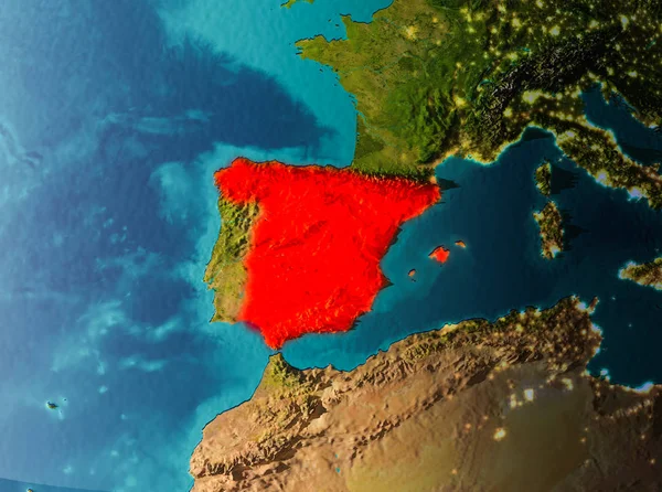 Vista orbital de España — Foto de Stock
