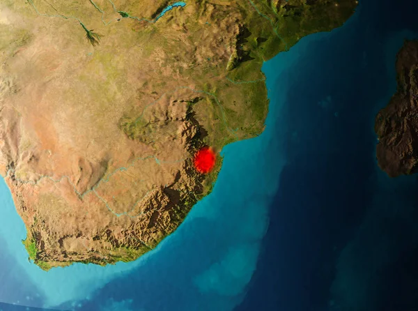 Omloppsbana vy av Swaziland — Stockfoto