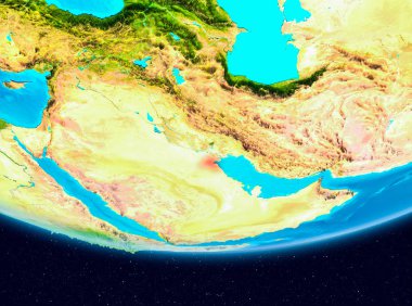 Kuveyt Uydu görünümünde kırmızı