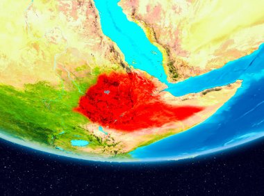 Etiyopya Uydu görünümünde kırmızı