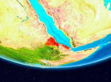 Eritre Uydu görünümünde kırmızı