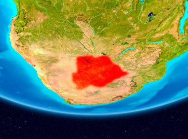 Botsvana Uydu görünümünde kırmızı