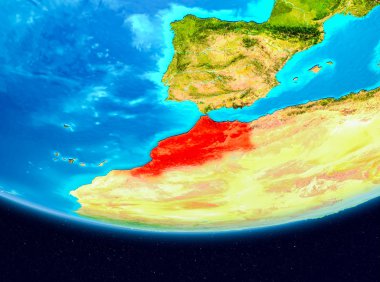 Fas Uydu görünümünde kırmızı