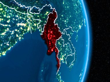 Kırmızı gece Myanmar