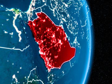 Suudi Arabistan geceleri kırmızı