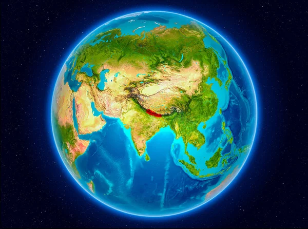지구에 네팔 — 스톡 사진