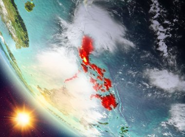 Türkiye Dünya üzerinde yukarıda günbatımı