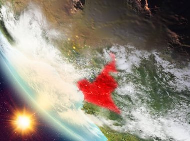 Günbatımı Kamerun dünya üzerinde yukarıda
