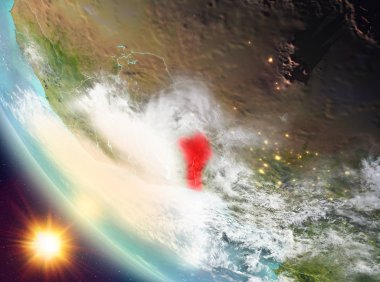 Günbatımı Benin yeryüzünde yukarıda