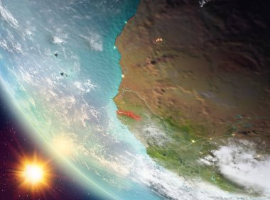 Günbatımı Gambiya yeryüzünde yukarıda