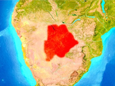 Botsvana dünya üzerindeki kırmızı