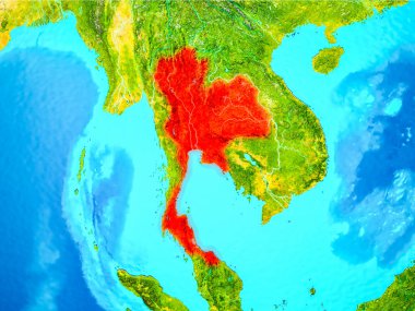 Tayland Kırmızı yeryüzünde