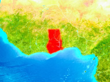 Gana dünya üzerindeki kırmızı