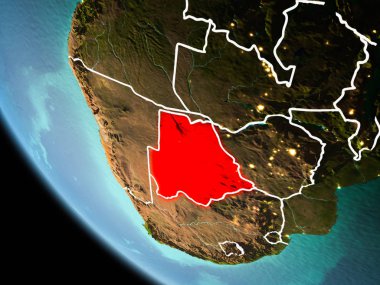 Dünya üzerinde gece Botsvana