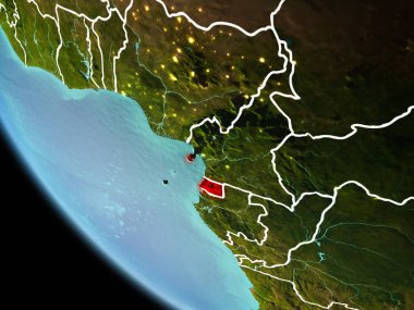 Dünya üzerinde gece Ekvator Ginesi