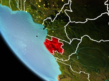 Dünya üzerinde gece Gabon